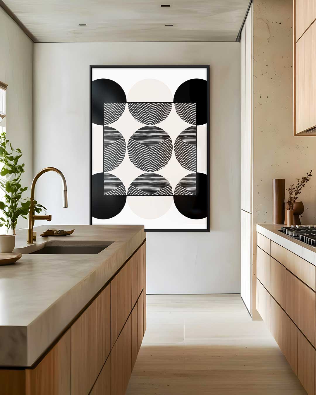 Strakke Cirkelpatronen Muurdecoratie Kunstwerk-canvas-dibond-plexiglas-wanddecoratie-WallArtistic