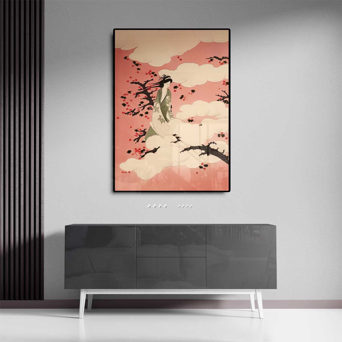 Dromerige Lentevrouw Kunstwerk-canvas-dibond-plexiglas-wanddecoratie-WallArtistic