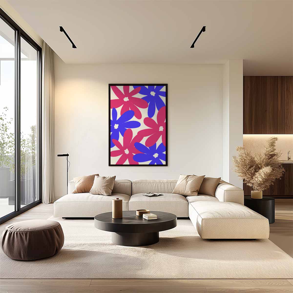 Kleurrijke Bloemenexplosie Kunstwerk-canvas-dibond-plexiglas-wanddecoratie-WallArtistic