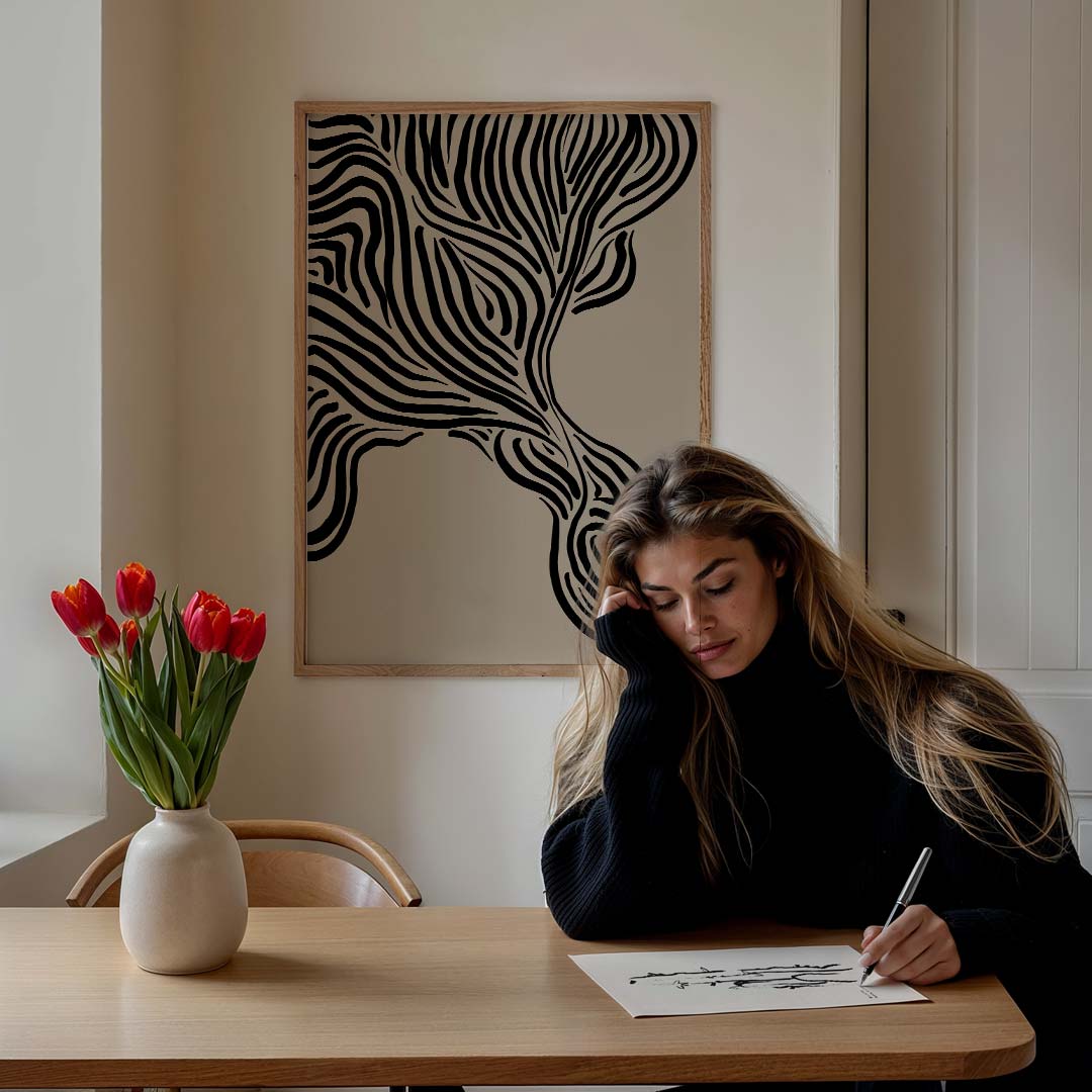 Zebra Strepen Abstracte Poster-WallArtistic