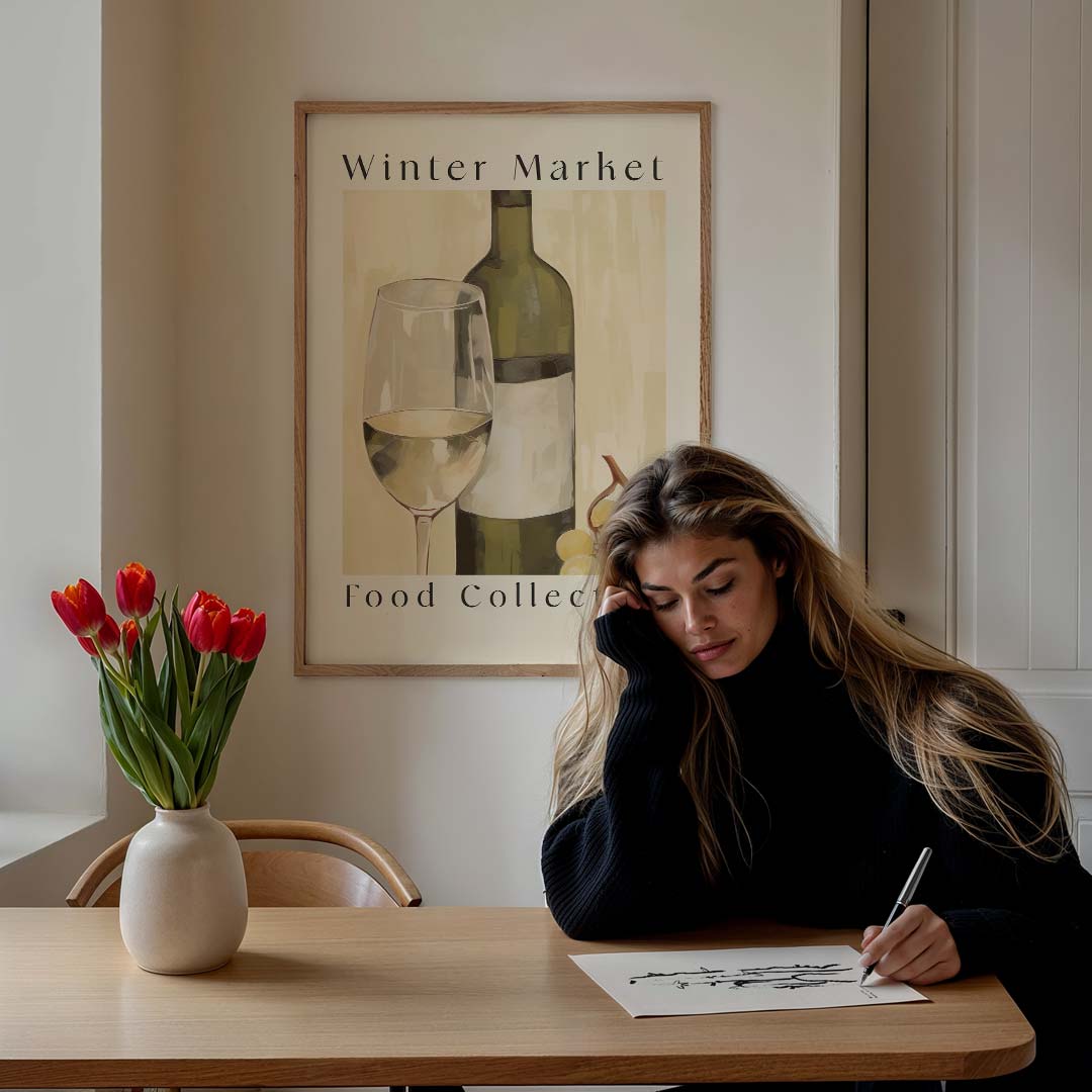 Winter Market Wijnposter-WallArtistic