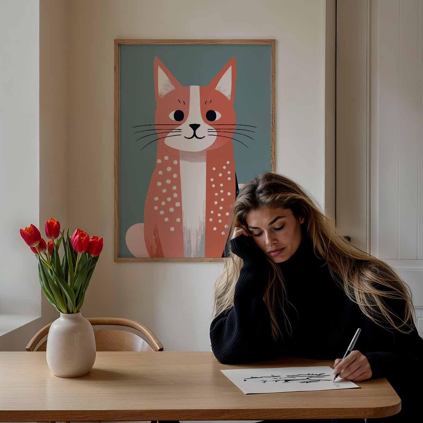 Schattige Kat Illustratie Poster