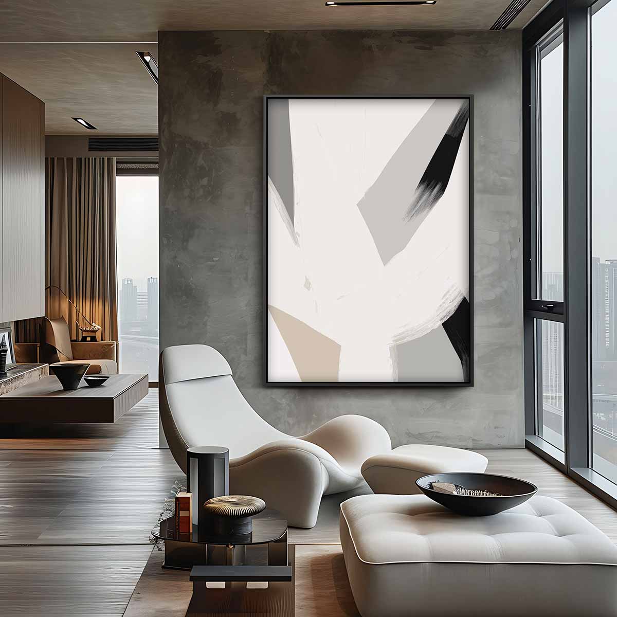 Elegante Abstractie Kunstwerk-canvas-dibond-plexiglas-wanddecoratie-WallArtistic
