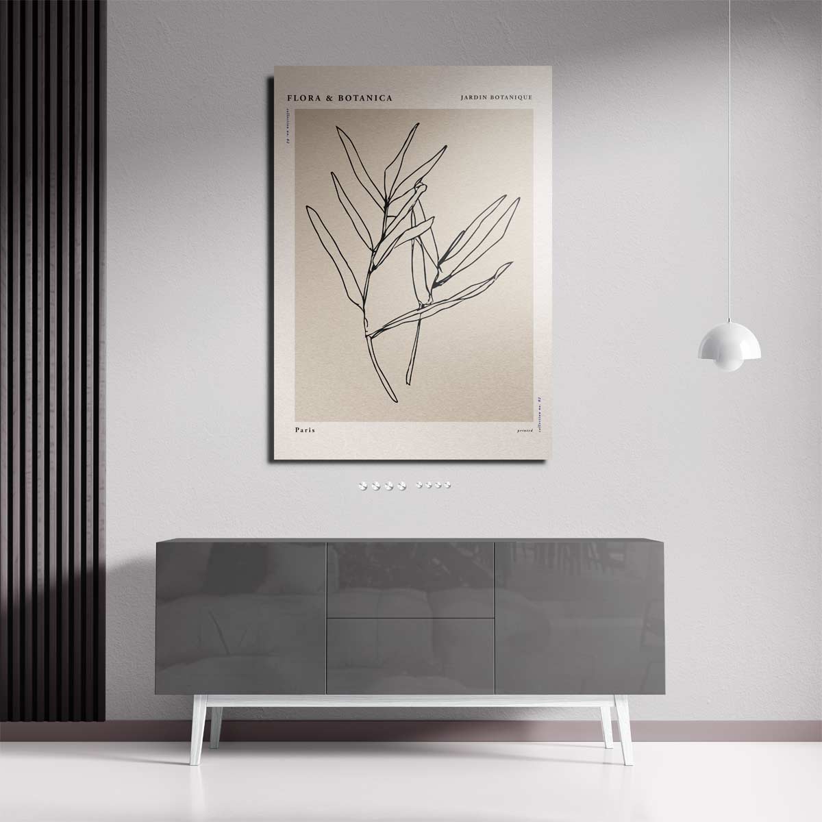 Botanische Schets op Linnen Kunstwerk-canvas-dibond-plexiglas-wanddecoratie-WallArtistic