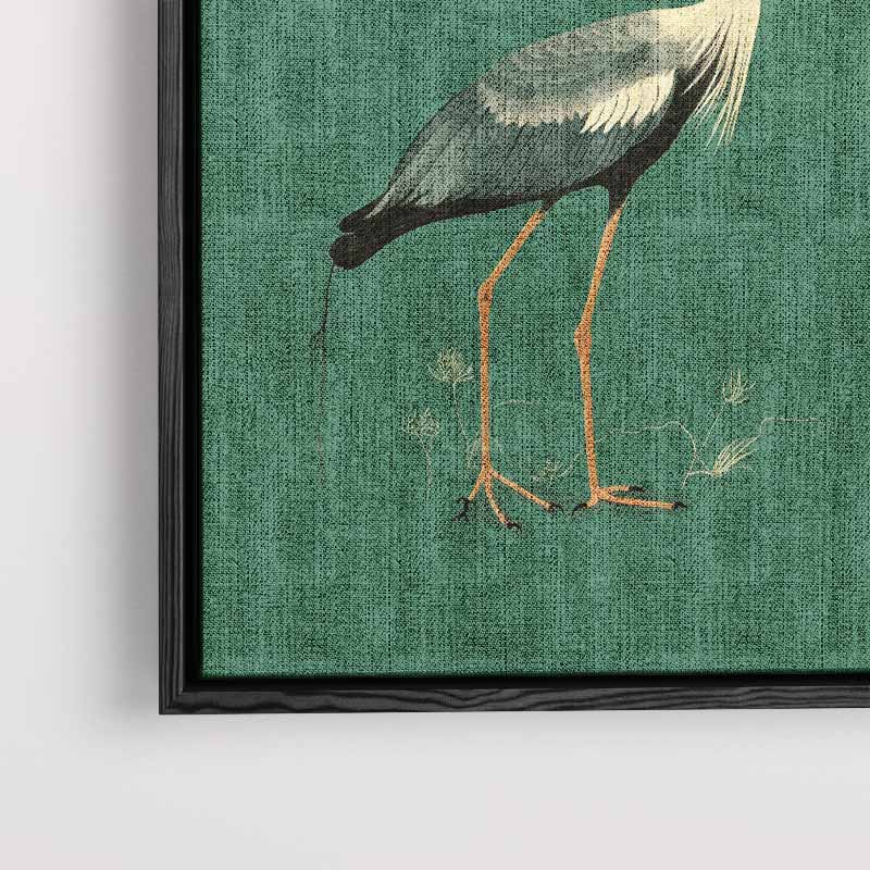 Elegante Kraanvogel Illustratie Kunstwerk-canvas-dibond-plexiglas-wanddecoratie-WallArtistic