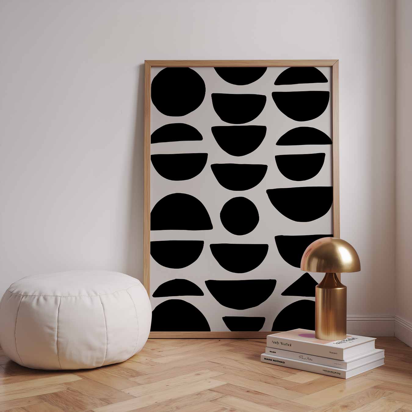 Moderne Zwart-Wit Geometrische Poster