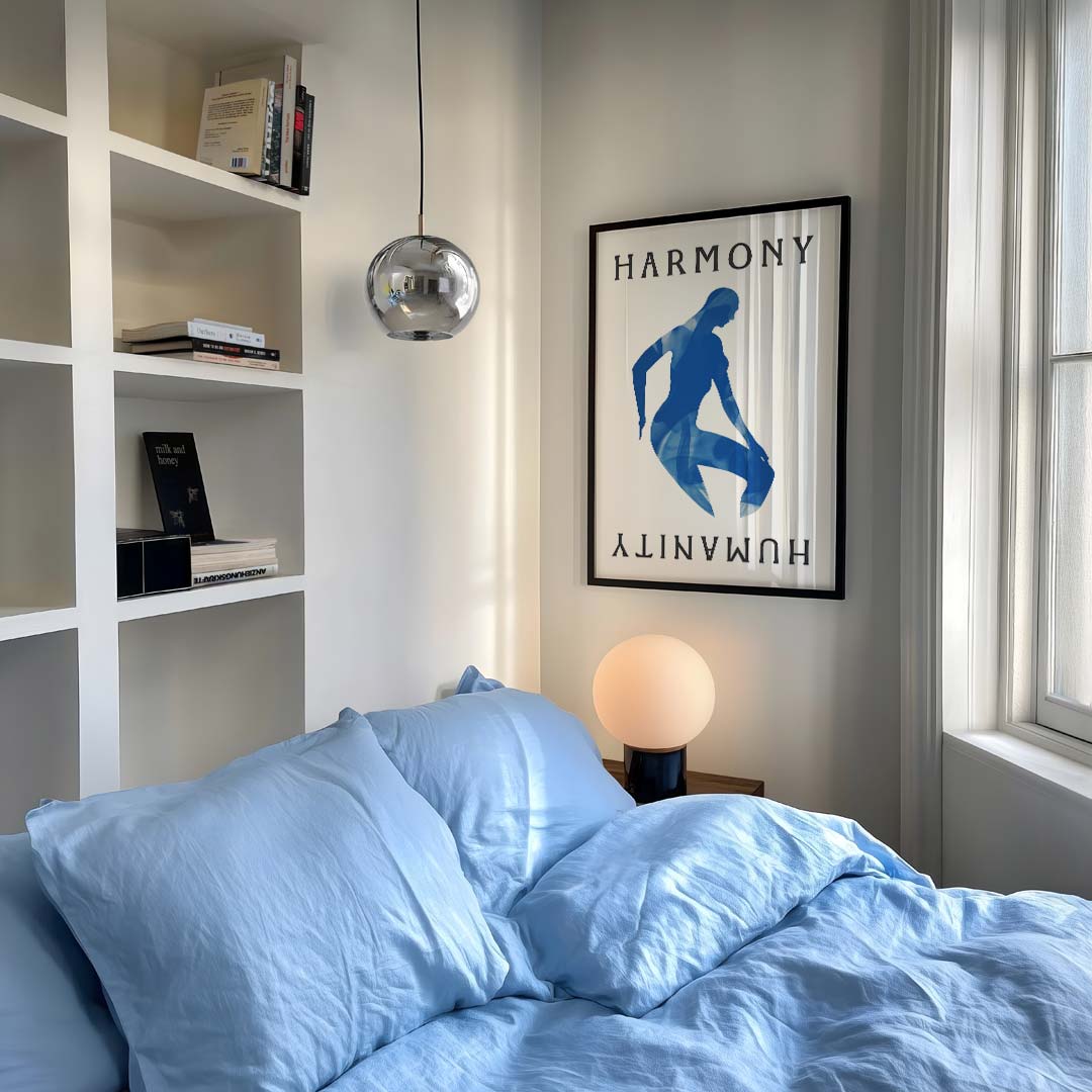 Stijlvolle Blauwe Silhouet Poster-WallArtistic