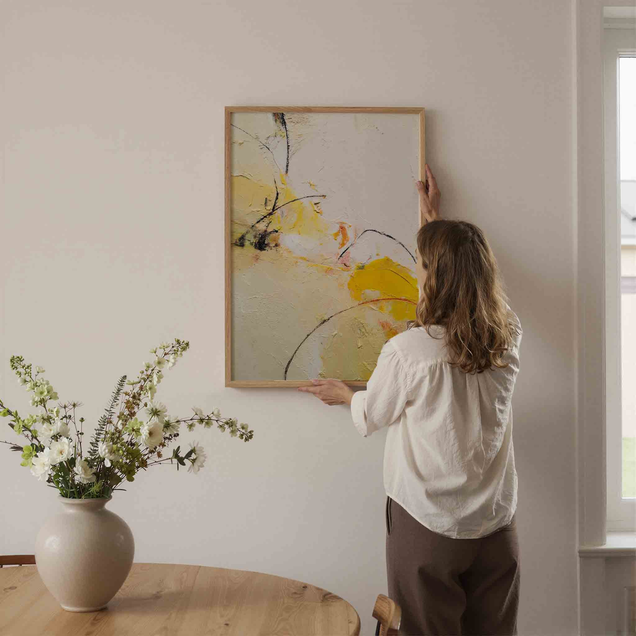 Abstracte gele vormen Poster