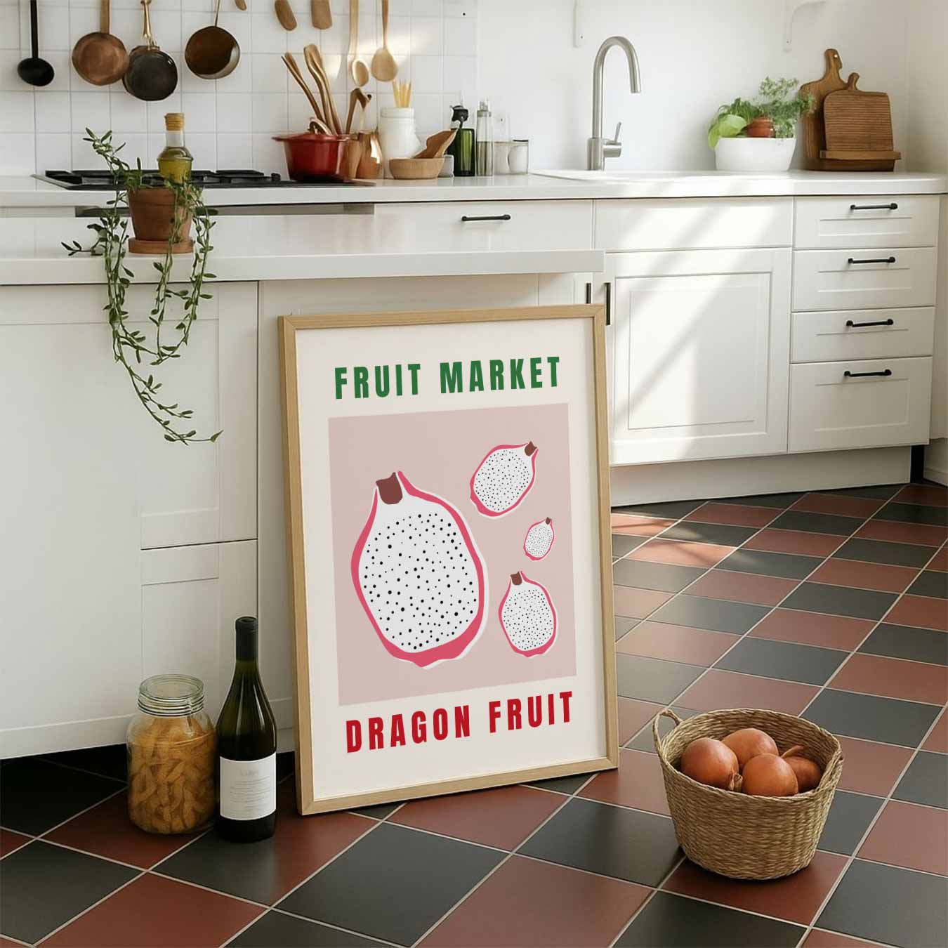 Tropische Vibes Dragon Fruit Poster-WallArtistic