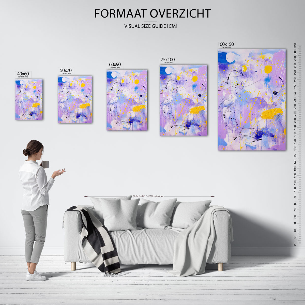 Dynamische kleurenexplosie Kunstwerk