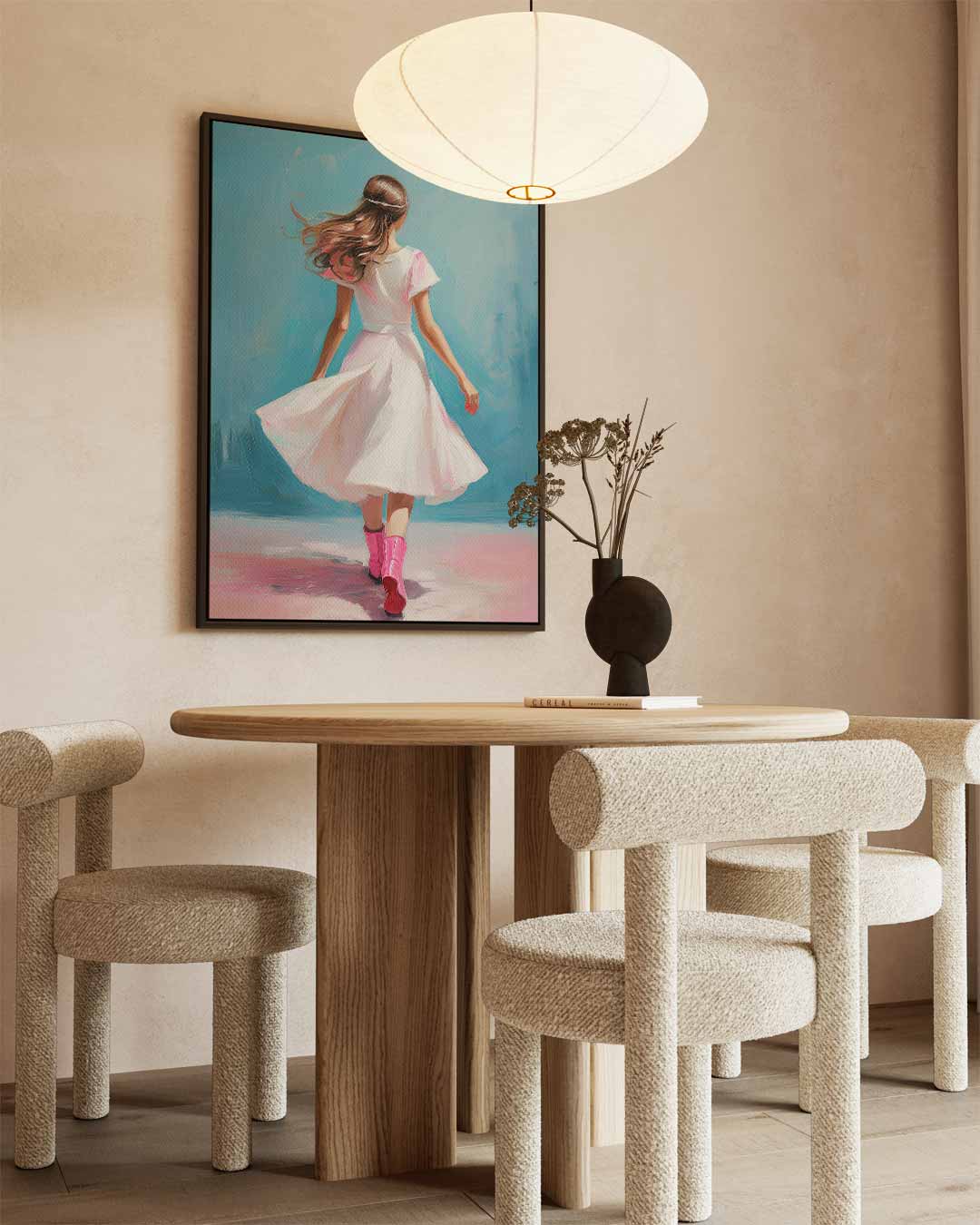 Dansende Lente in Pastelkleuren Kunstwerk-canvas-dibond-plexiglas-wanddecoratie-WallArtistic