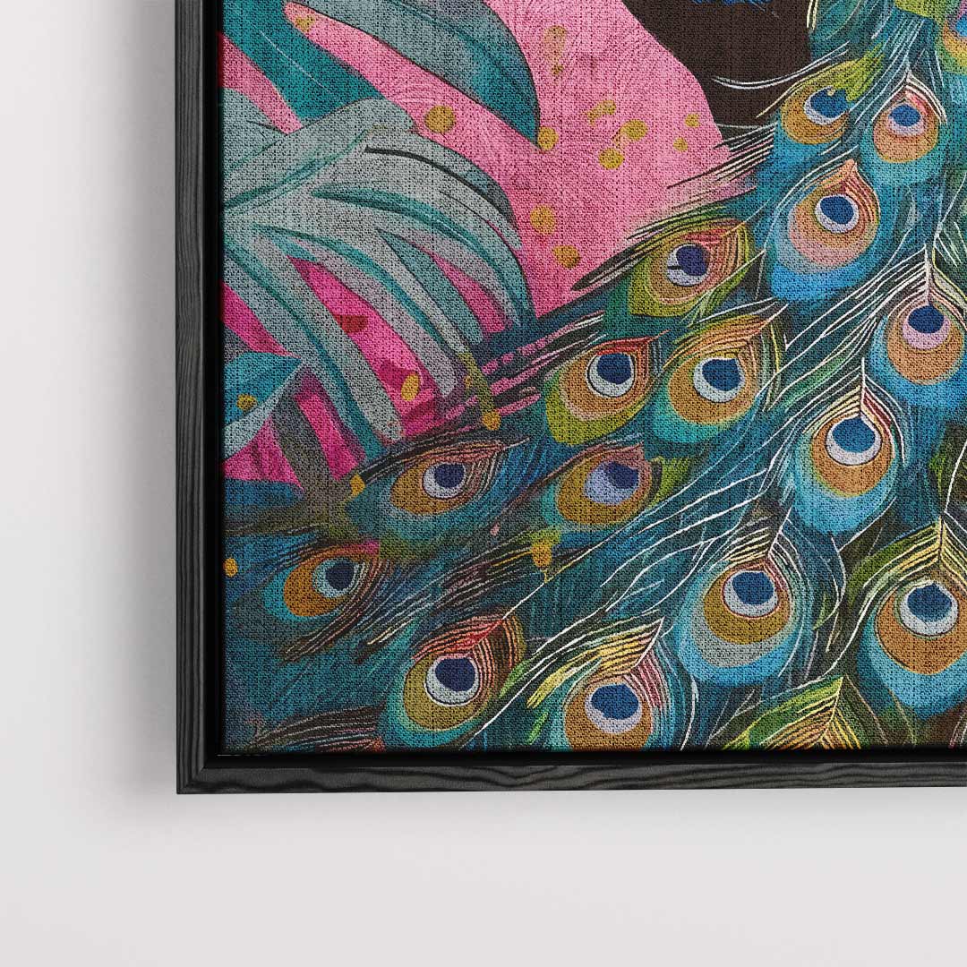 Prachtige Pauw in het Paradijs Kunstwerk-canvas-dibond-plexiglas-wanddecoratie-WallArtistic