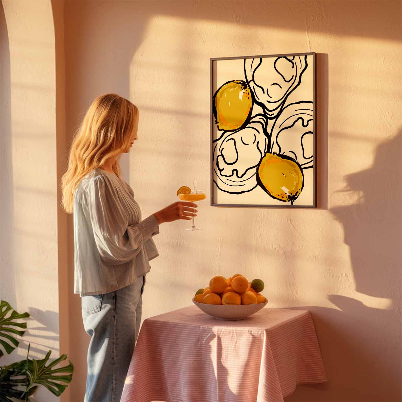 Moderne Citroenillustratie Poster