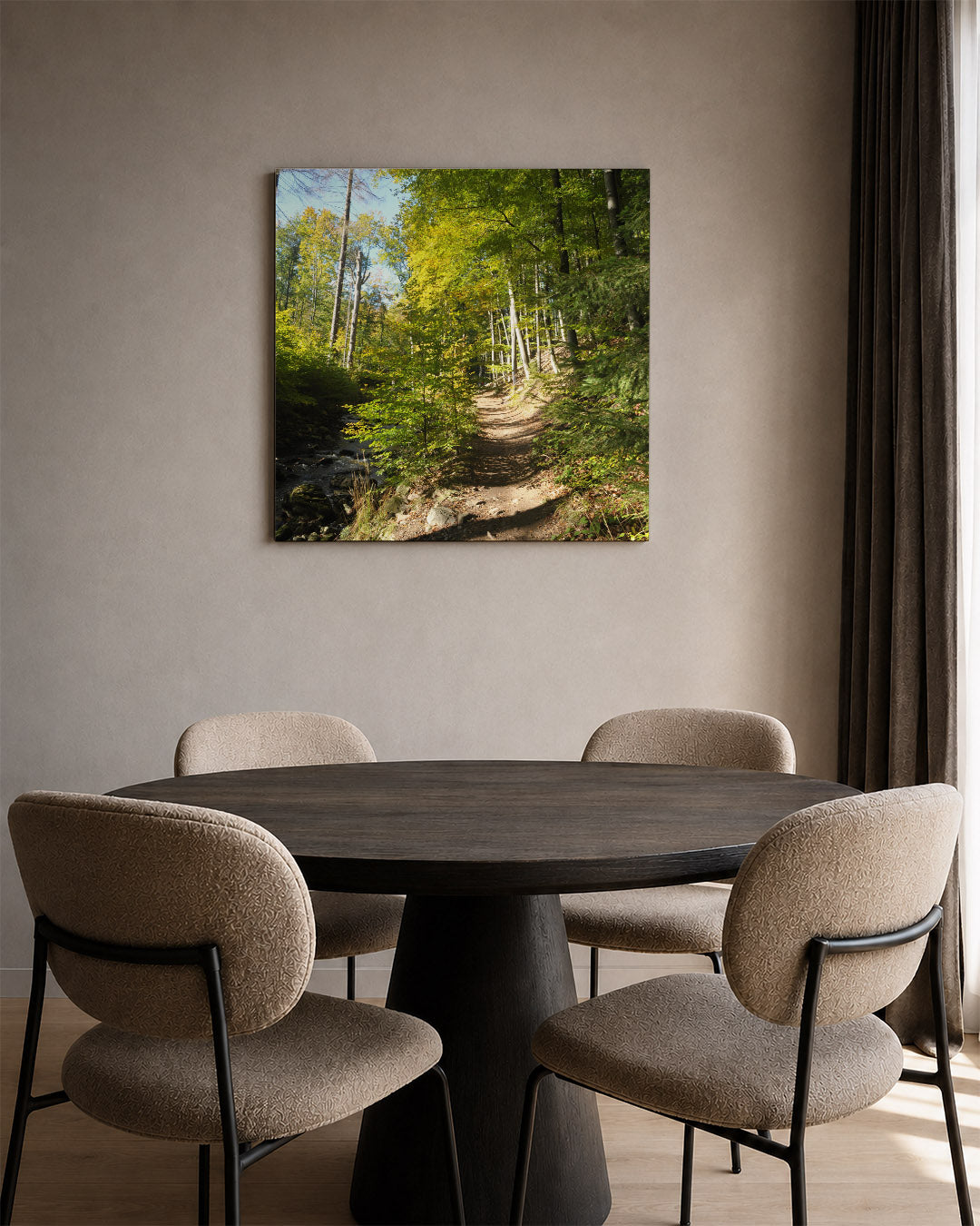 Boswandeling in zonlicht Kunstwerk