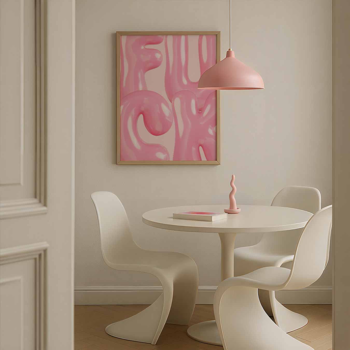 Roze Glans Letters Poster