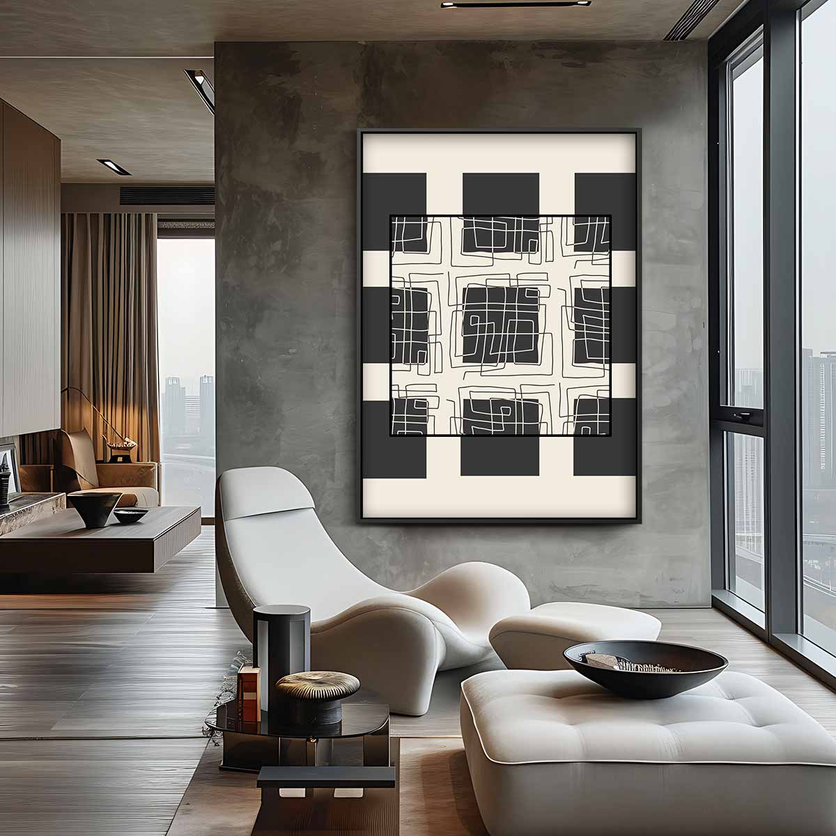 Moderne Doedelpatronen Kunstwerk-canvas-dibond-plexiglas-wanddecoratie-WallArtistic