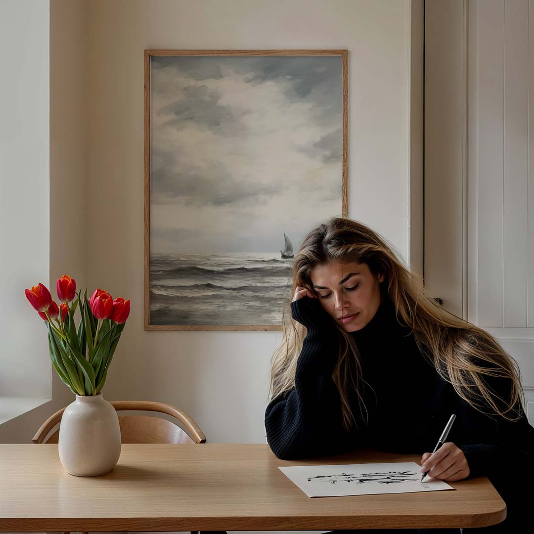 Zeilboot op de Open Zee Poster-WallArtistic