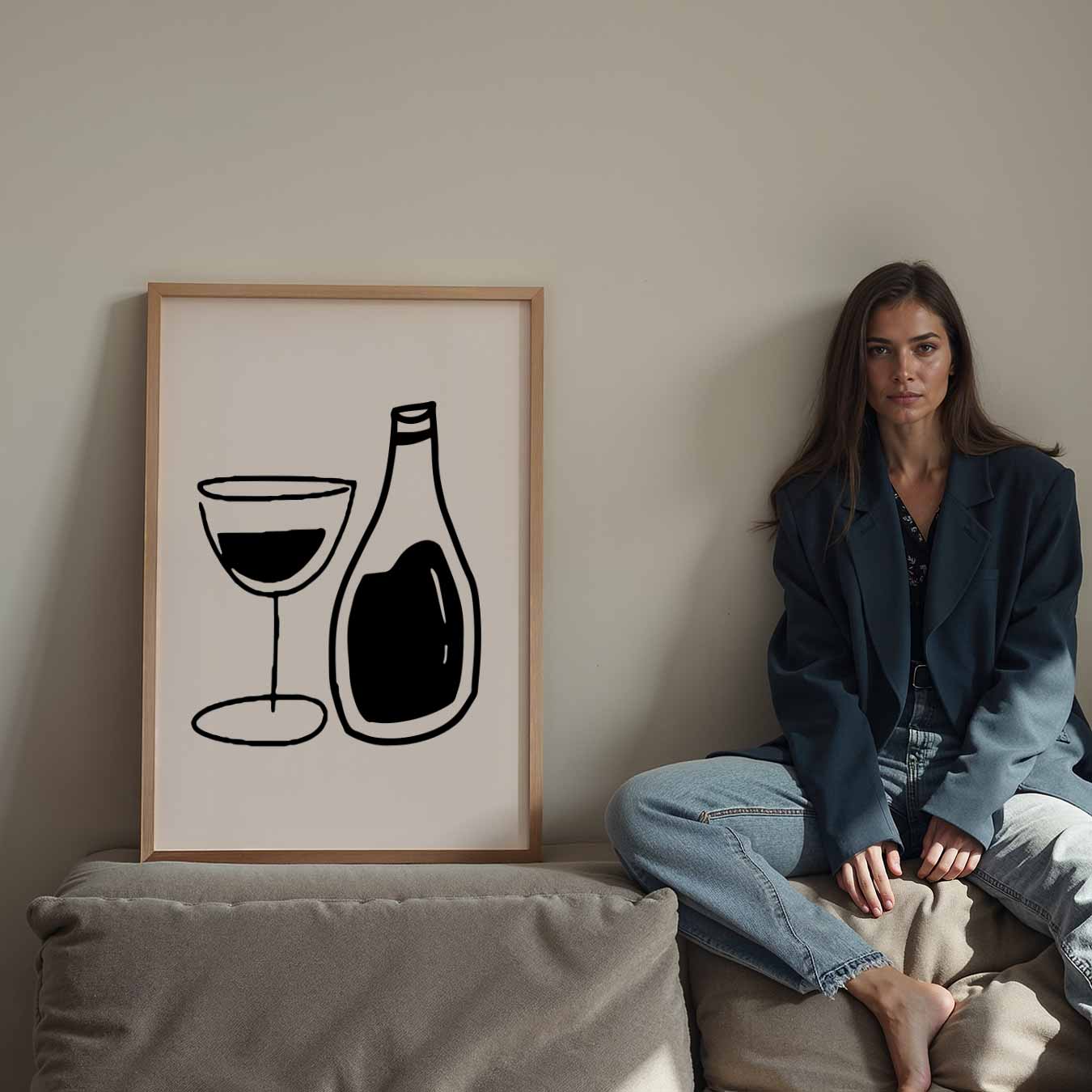 Stijlvolle Wijnmomenten Poster-WallArtistic