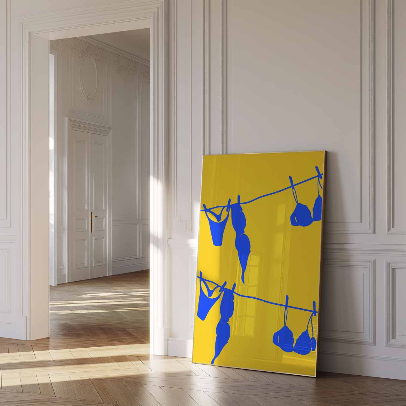 Speelse Waslijn Wanddecoratie Poster-WallArtistic