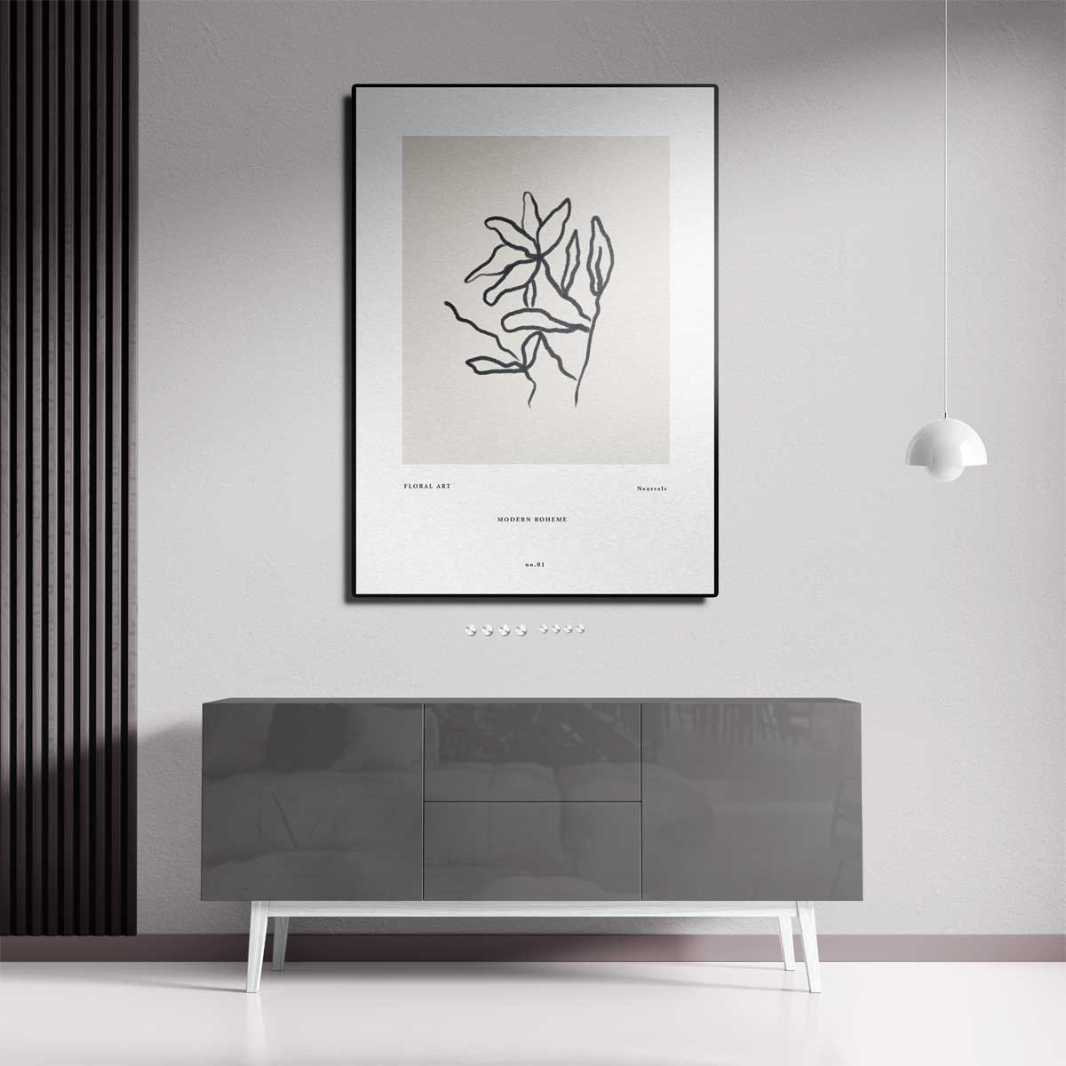 Minimalistische Bloemenlijntekening Kunstwerk-canvas-dibond-plexiglas-wanddecoratie-WallArtistic