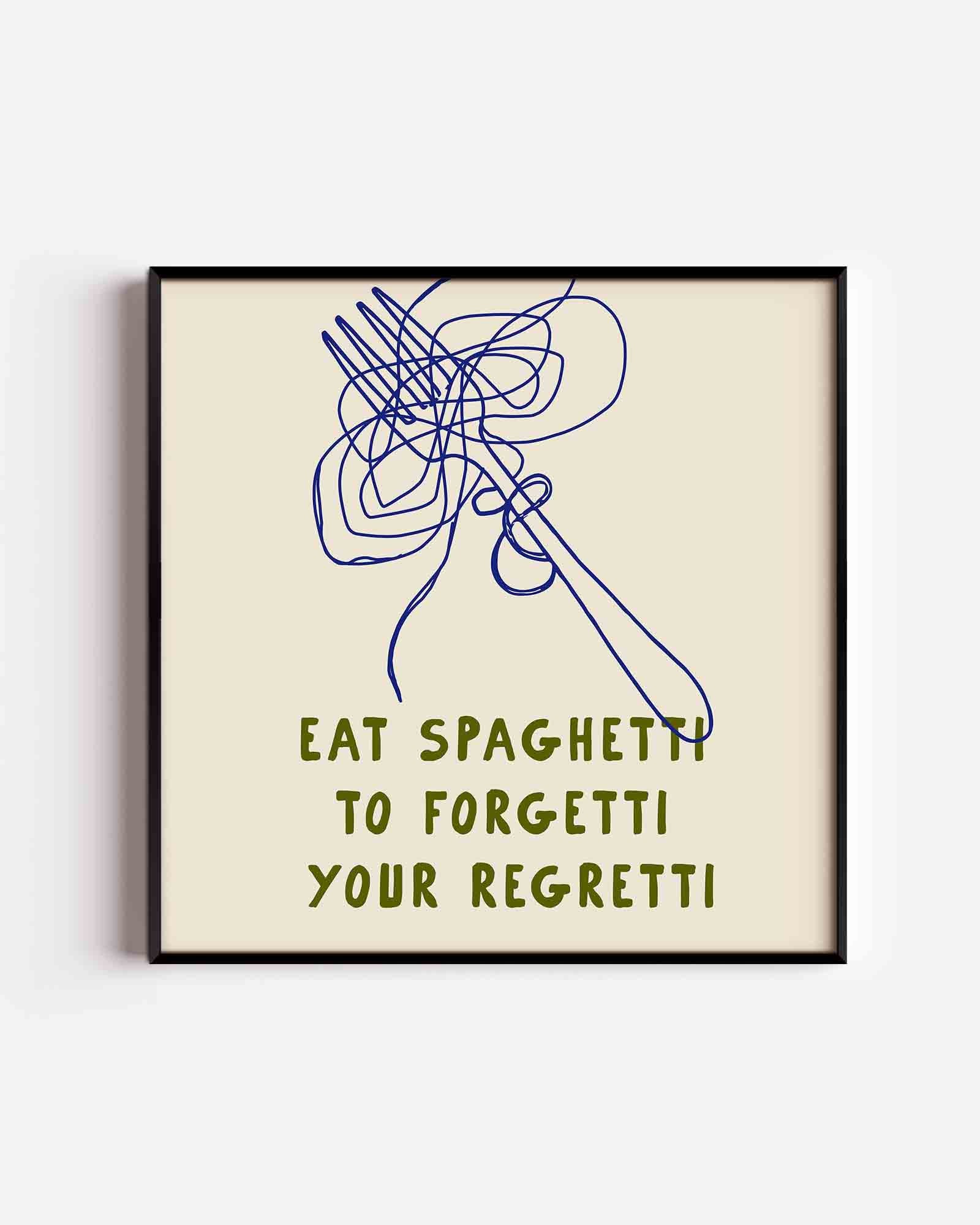 Spaghetti en vork Poster