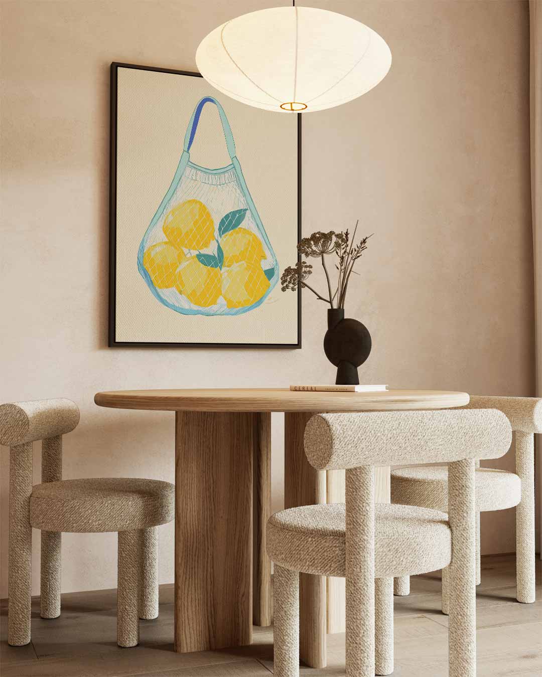 Citroenen in een Netzak Kunstwerk-canvas-dibond-plexiglas-wanddecoratie-WallArtistic
