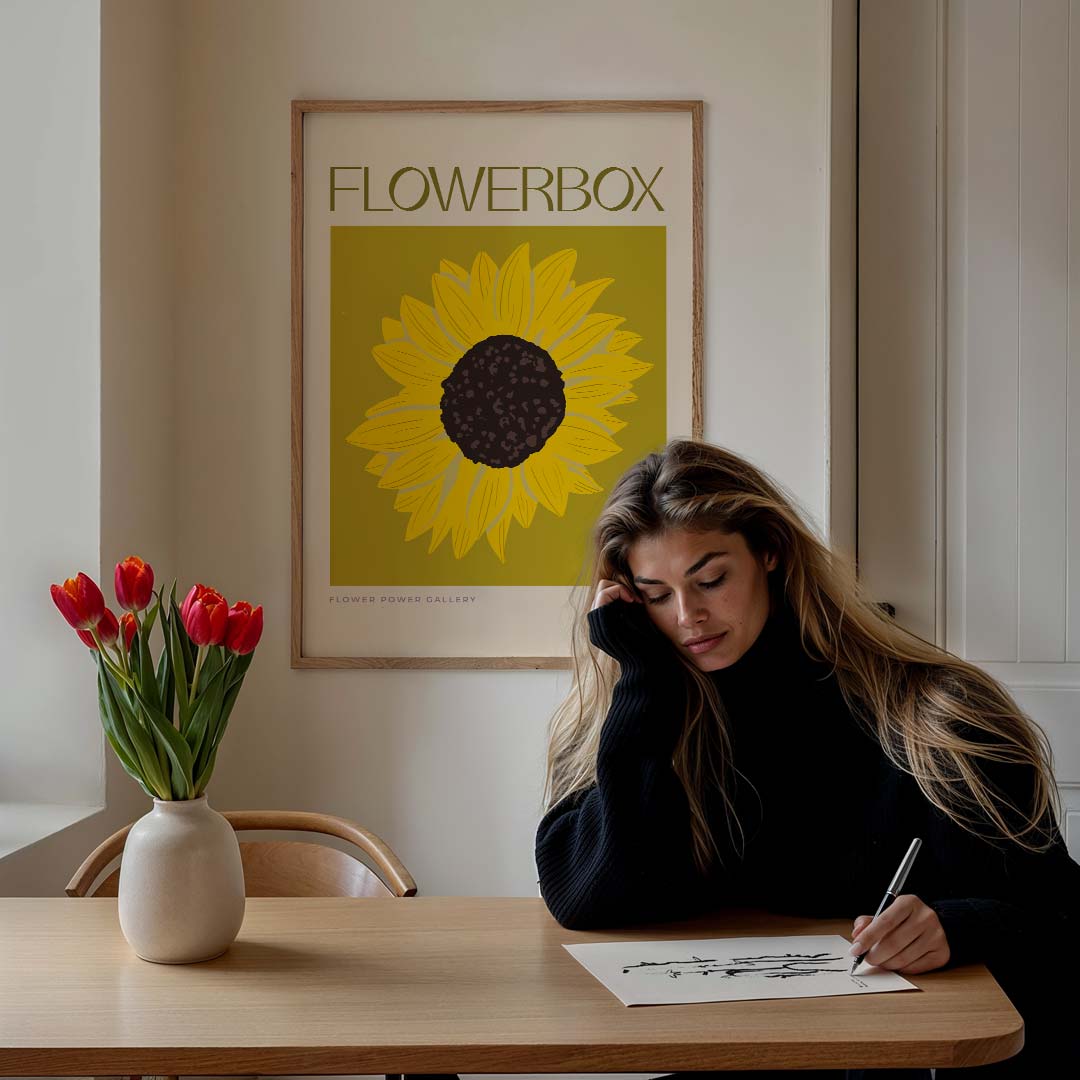 Zonnige Zonnebloem Poster-WallArtistic
