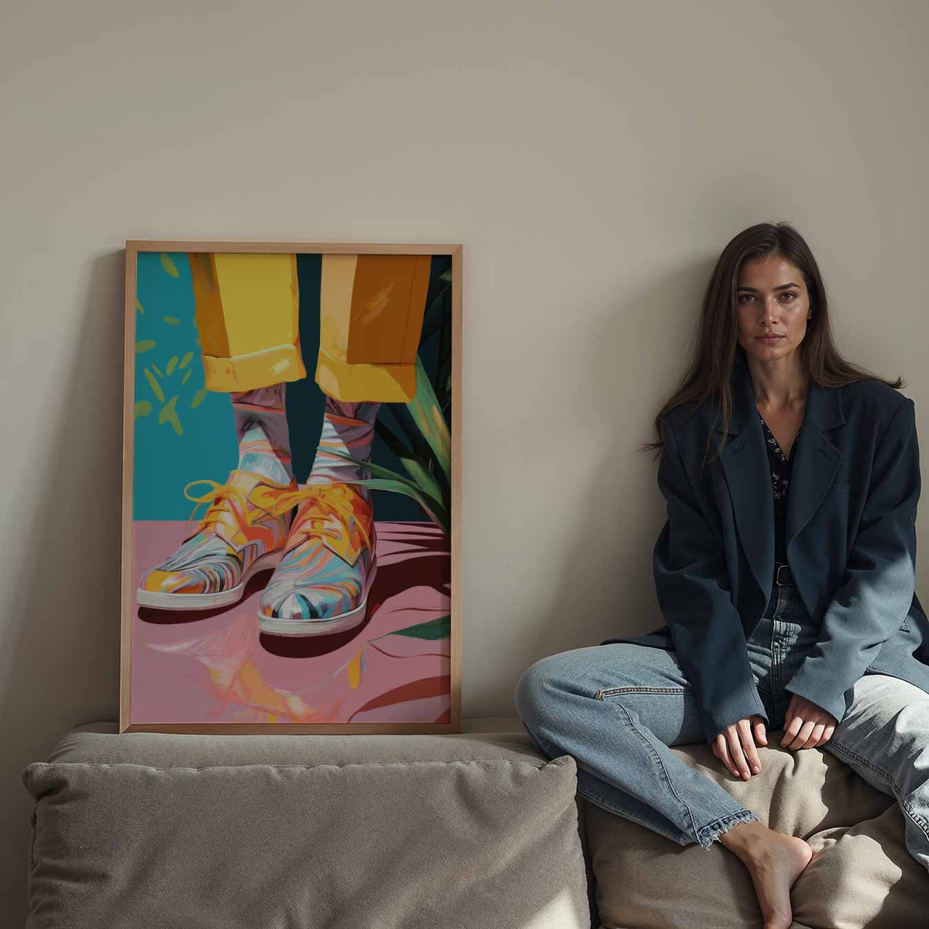 Kleurrijke Kunstzinnige Schoenvibes Poster-WallArtistic