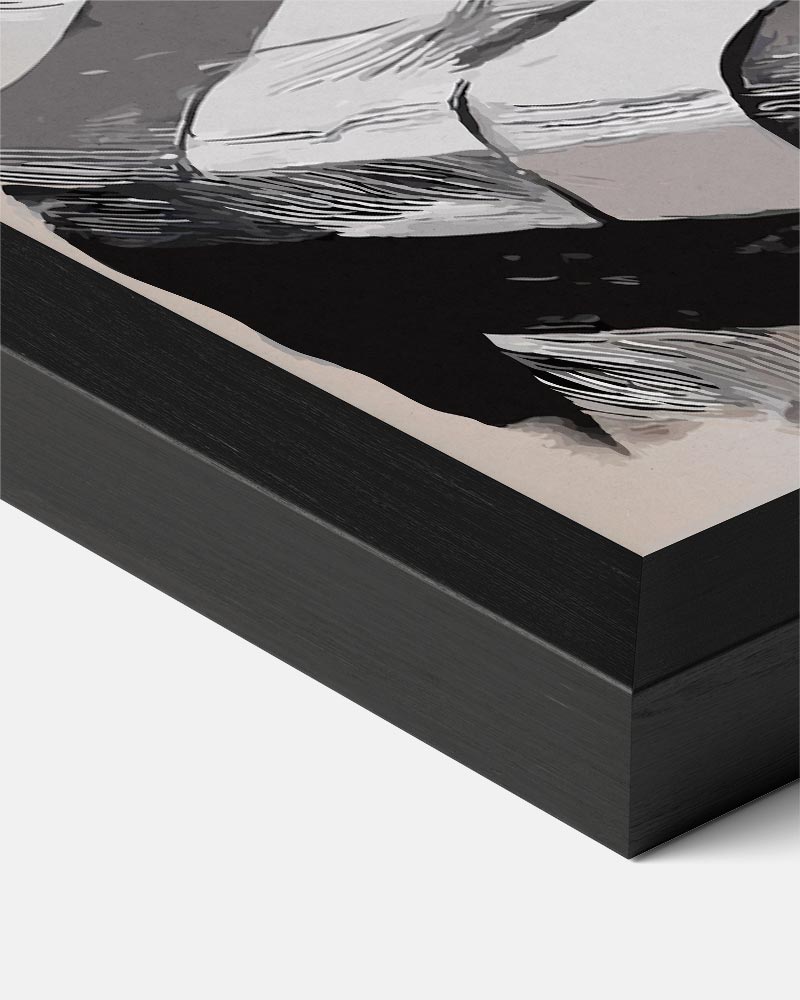 Gezellige Pizza Illustratie Poster-WallArtistic