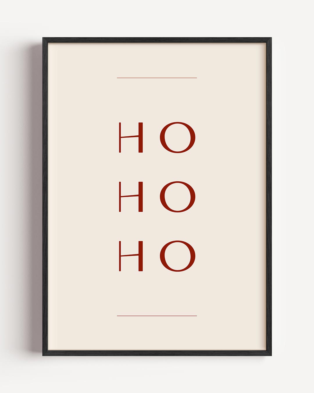 Minimalistische Kerstposter HO HO HO Poster-WallArtistic