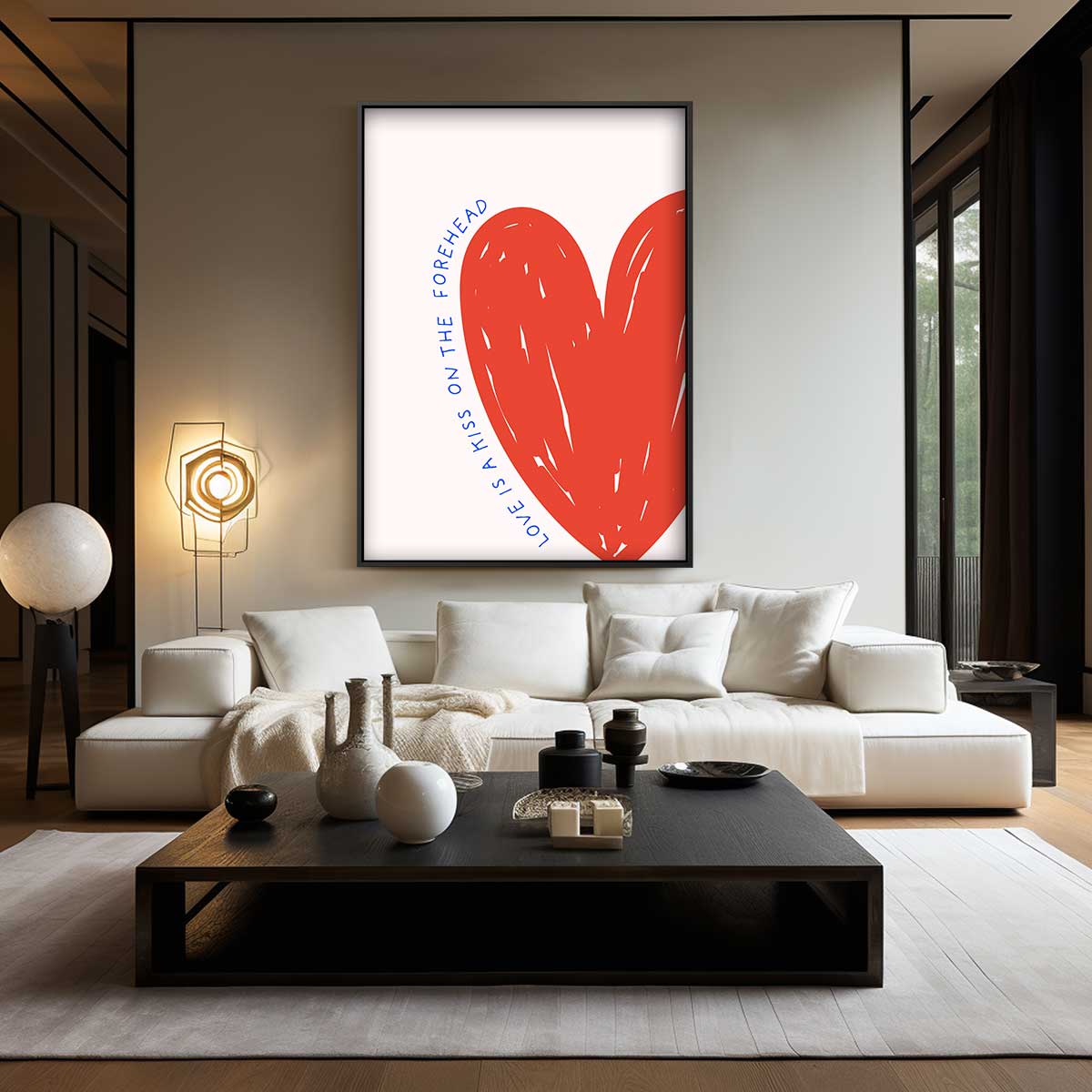 Hartelijke Kuskunst Kunstwerk-canvas-dibond-plexiglas-wanddecoratie-WallArtistic