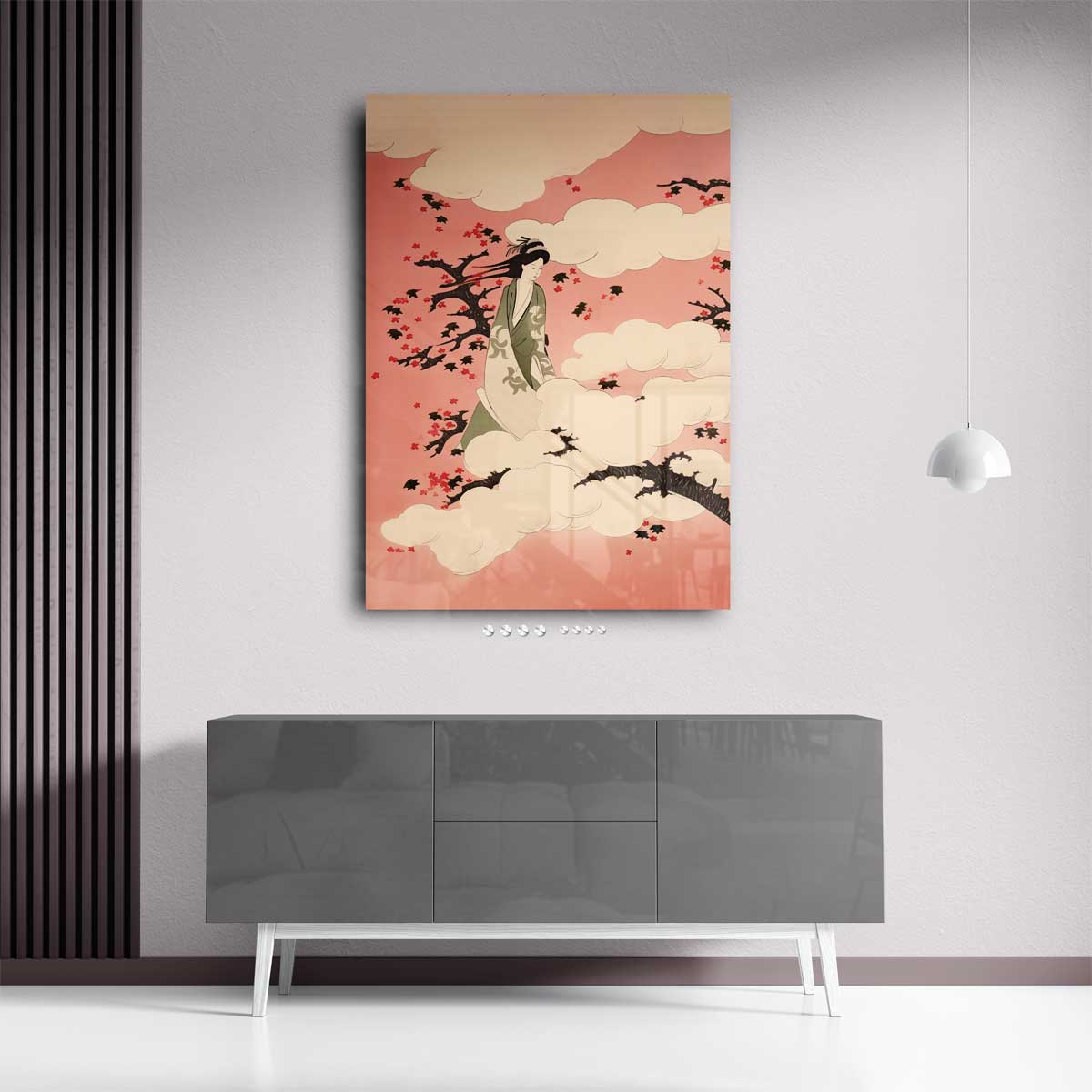 Dromerige Lentevrouw Kunstwerk-canvas-dibond-plexiglas-wanddecoratie-WallArtistic