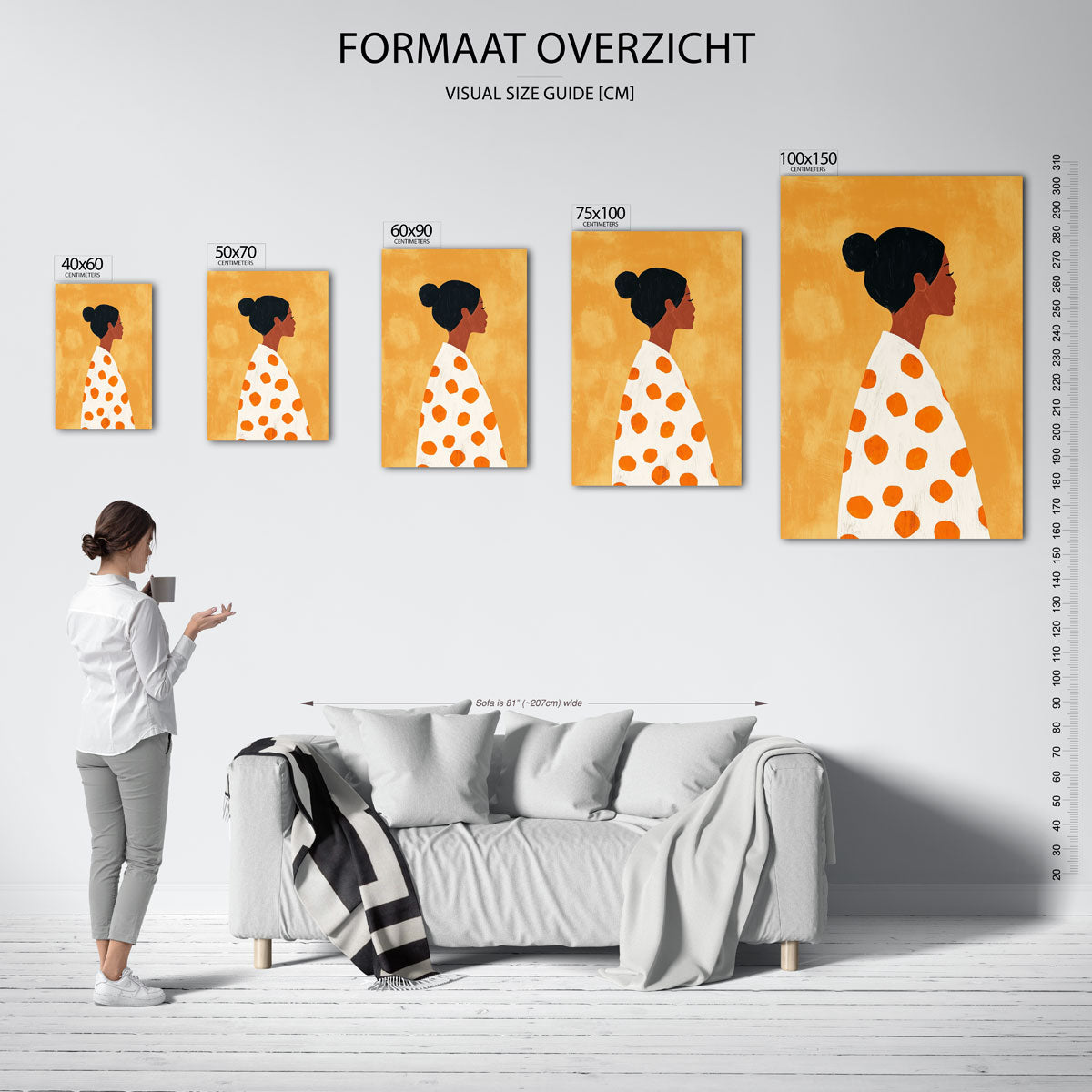 Vrouwelijk silhouet profiel Kunstwerk