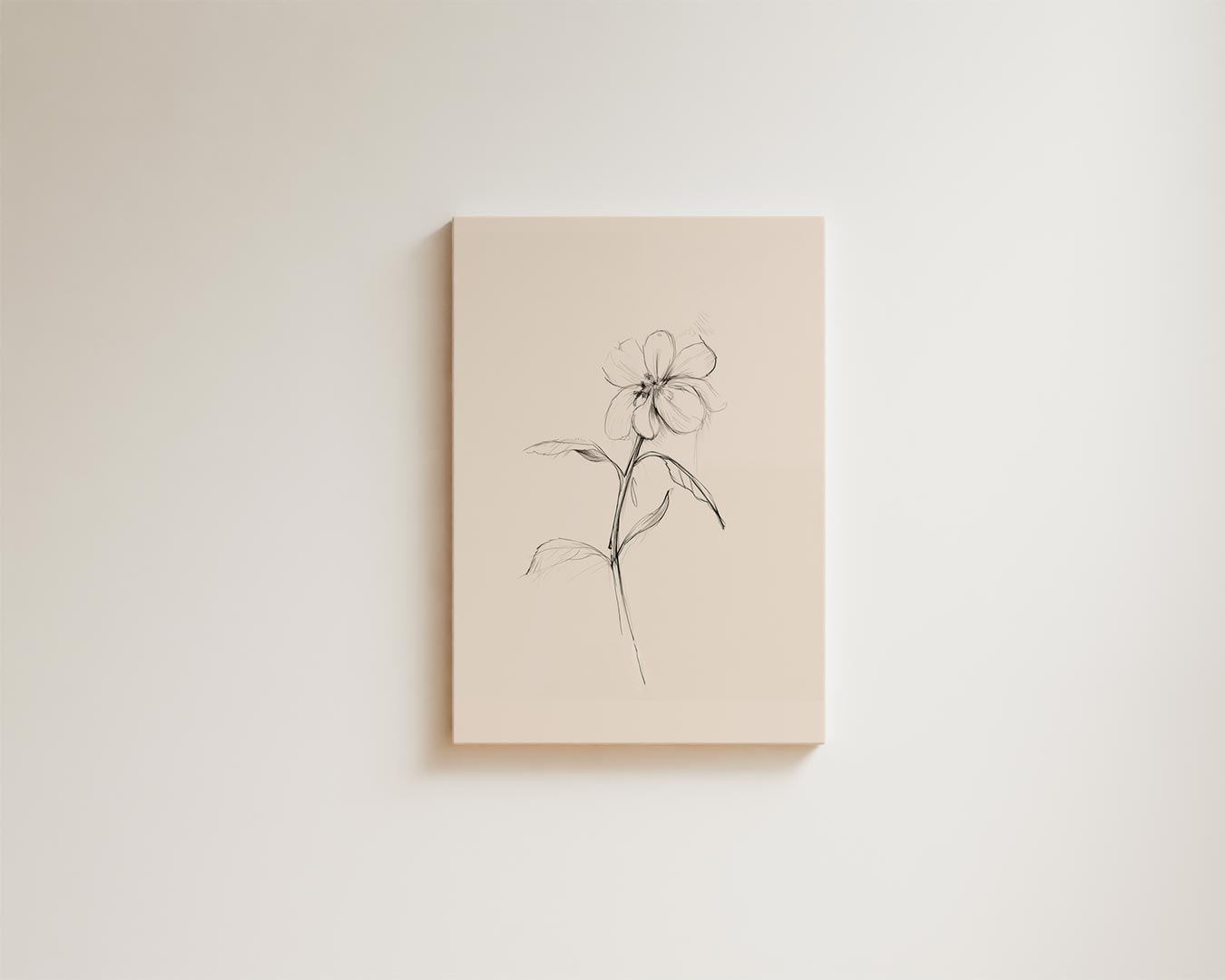 Bloemenschets in Lijn Kunstwerk-canvas-dibond-plexiglas-wanddecoratie-WallArtistic