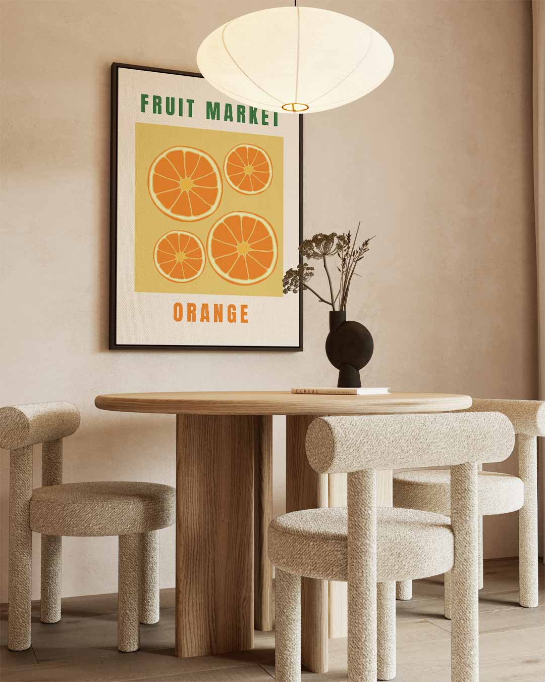 Fruit Market Orange Poster Kunstwerk-canvas-dibond-plexiglas-wanddecoratie-WallArtistic