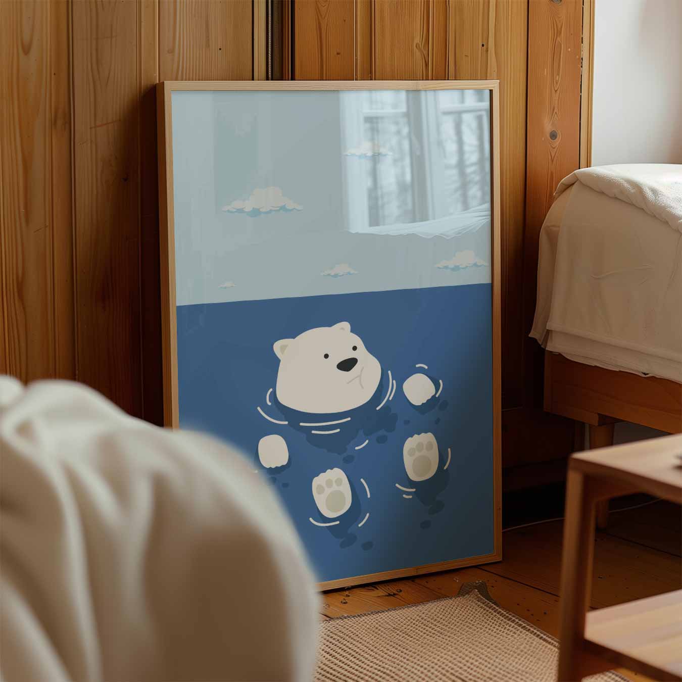 Zwemmende IJsbeer Poster-WallArtistic