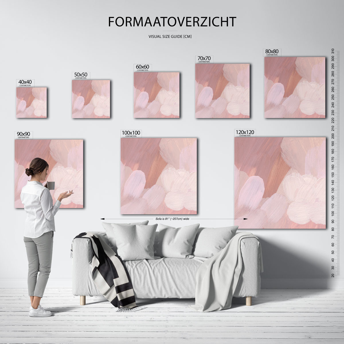 Abstracte roze penseelstreken Poster