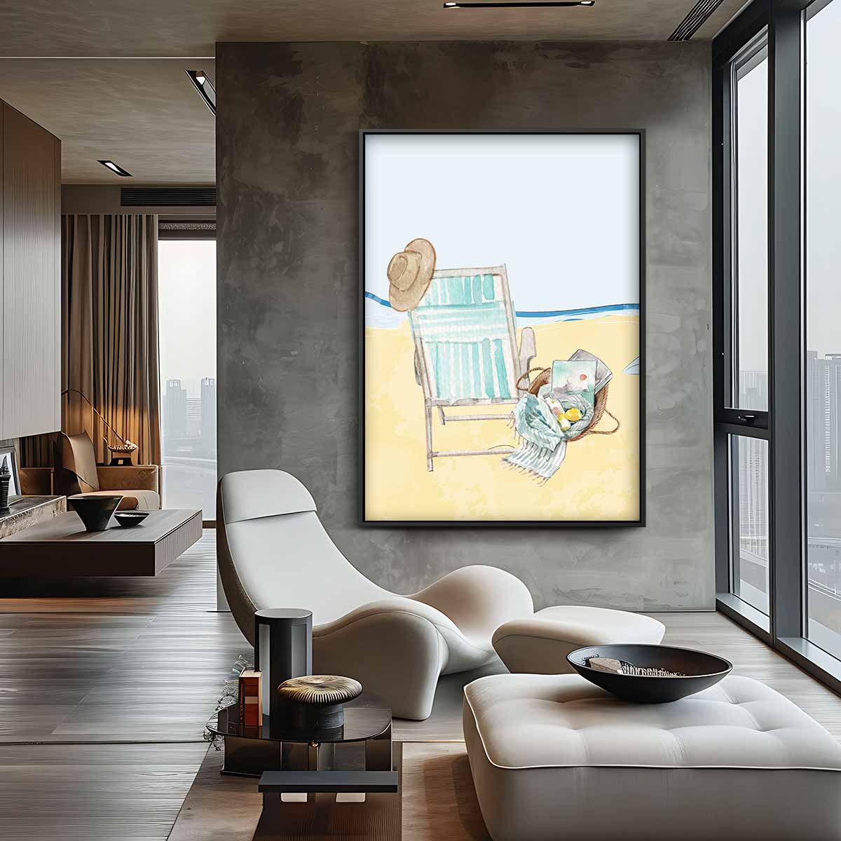 Zomerse Stranddag Kunstwerk-canvas-dibond-plexiglas-wanddecoratie-WallArtistic