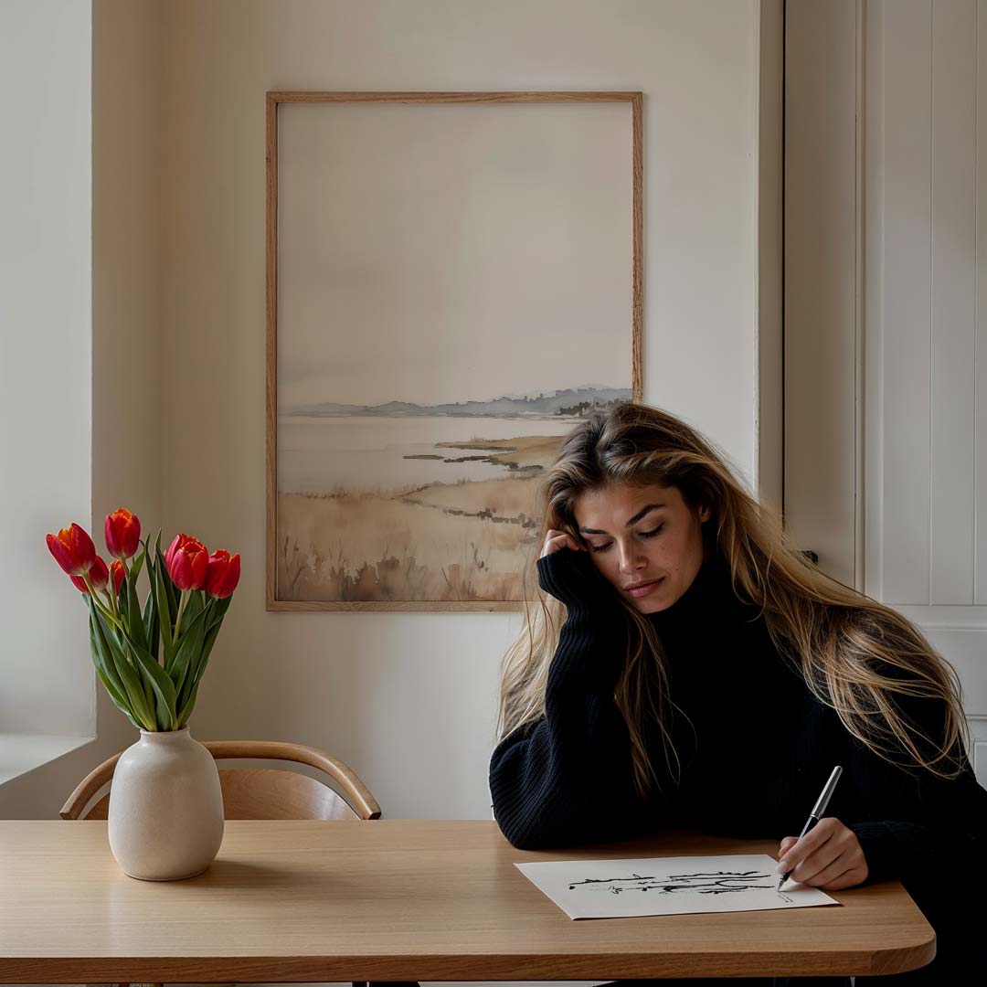 Rustieke Landschap Waterverf Poster-WallArtistic