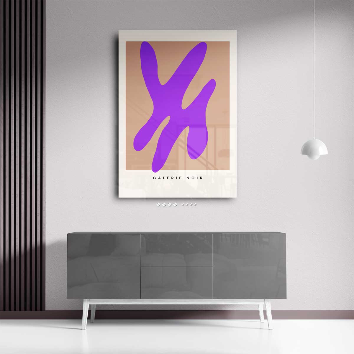 Vrolijke Paarse Abstractie Kunstwerk-canvas-dibond-plexiglas-wanddecoratie-WallArtistic