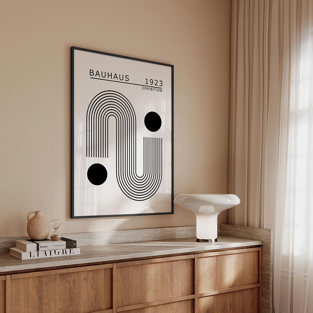 Lijnen en cirkel Poster