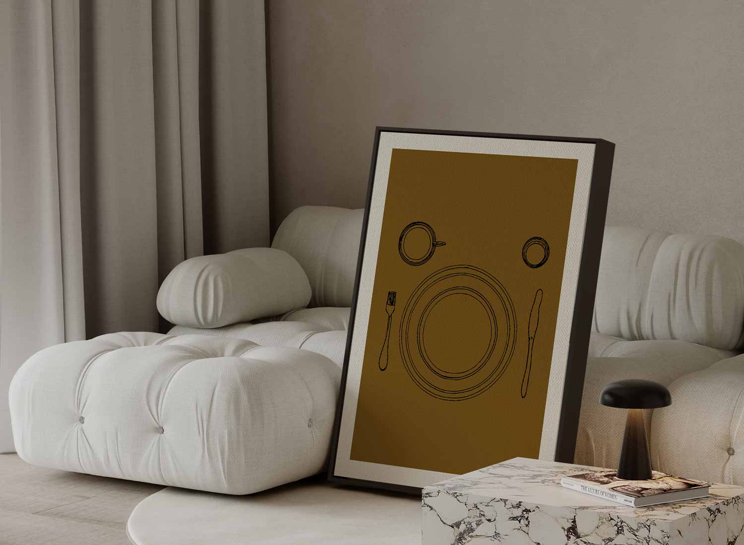 Eenvoudige Eettafelsetting Kunstwerk-canvas-dibond-plexiglas-wanddecoratie-WallArtistic