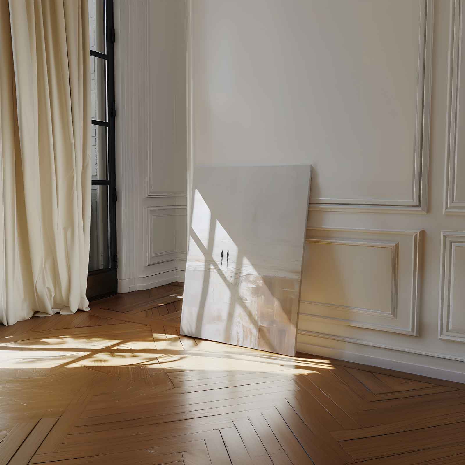 Twee Figuren aan Zee Kunstwerk-canvas-dibond-plexiglas-wanddecoratie-WallArtistic