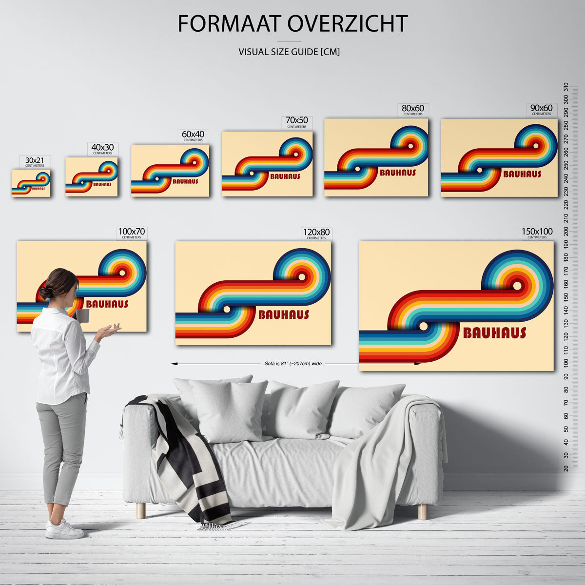 Kleurrijke lijnenspel Poster