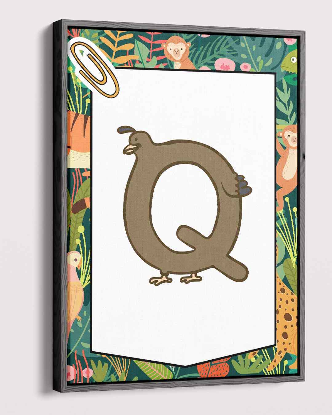 Dierenalfabet Art Print - Q voor Kwakdrankvogel Kunstwerk-canvas-dibond-plexiglas-wanddecoratie-WallArtistic