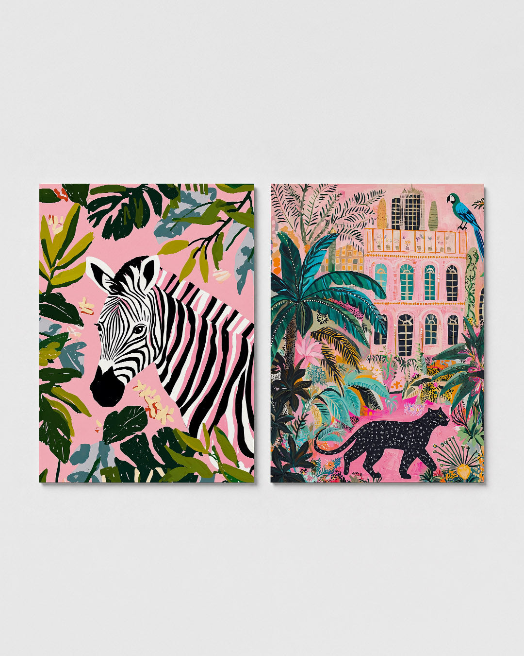 Zebra en bladeren Posterset
