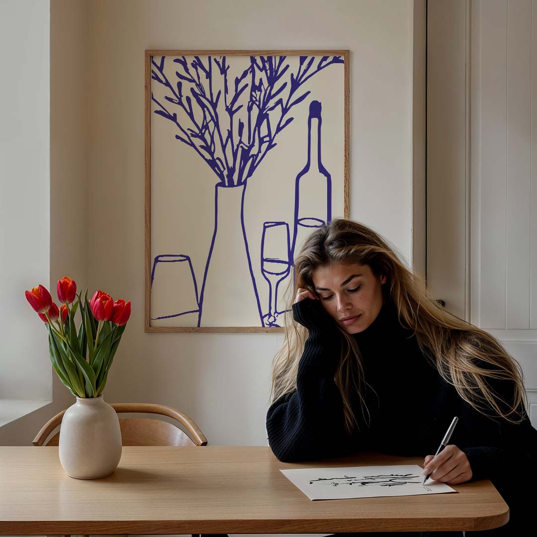 Stijlvolle Bloemenvaas Poster-WallArtistic