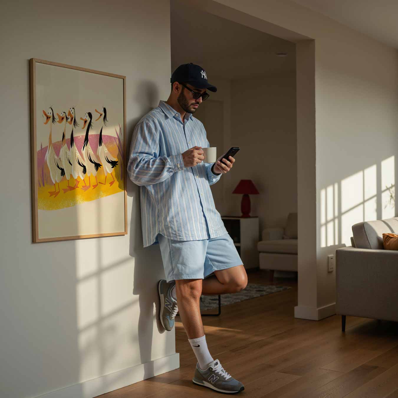 Speelse Eendendans Poster-WallArtistic