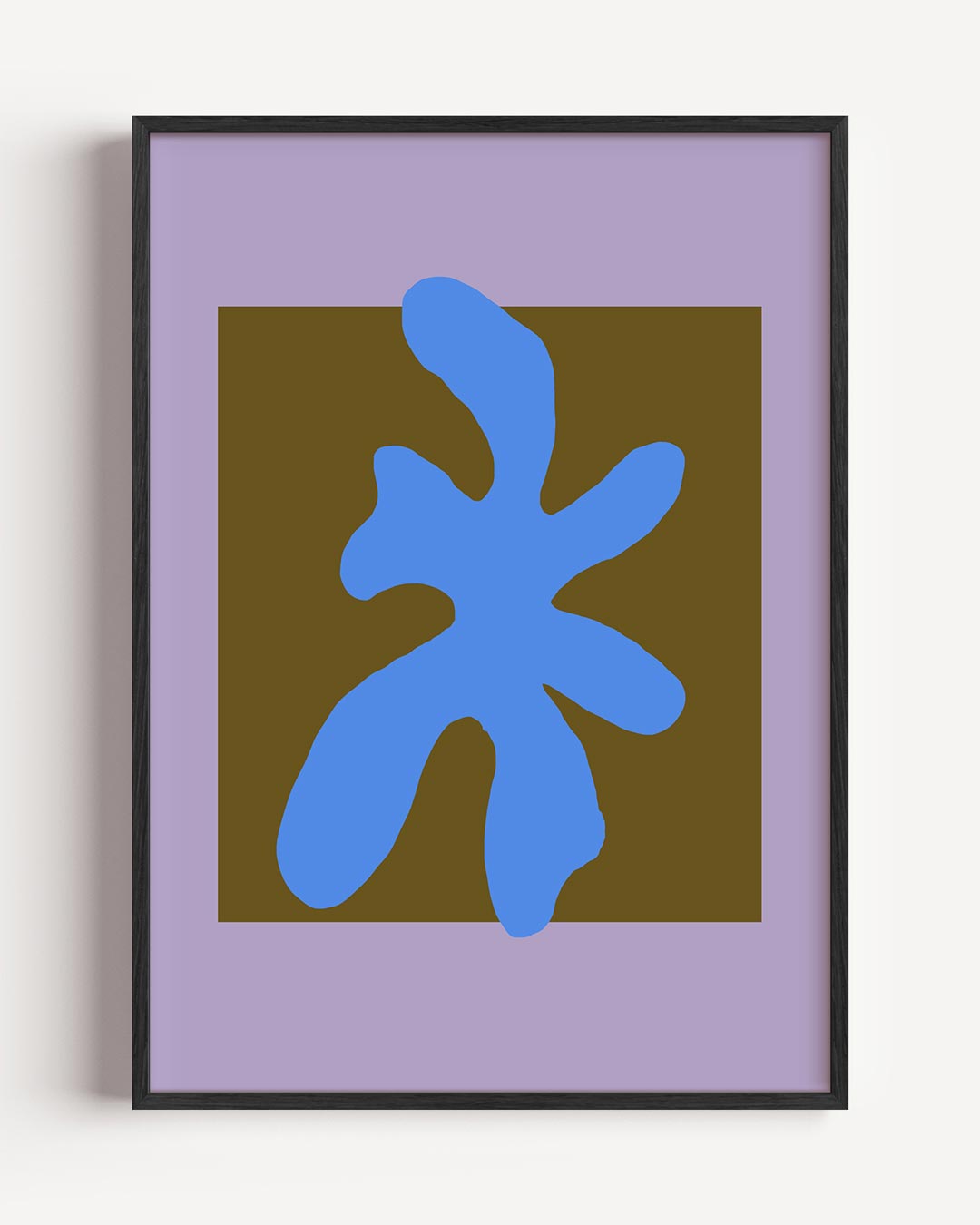 Moderne Abstracte Blauw-Bruine Kunstposter-WallArtistic