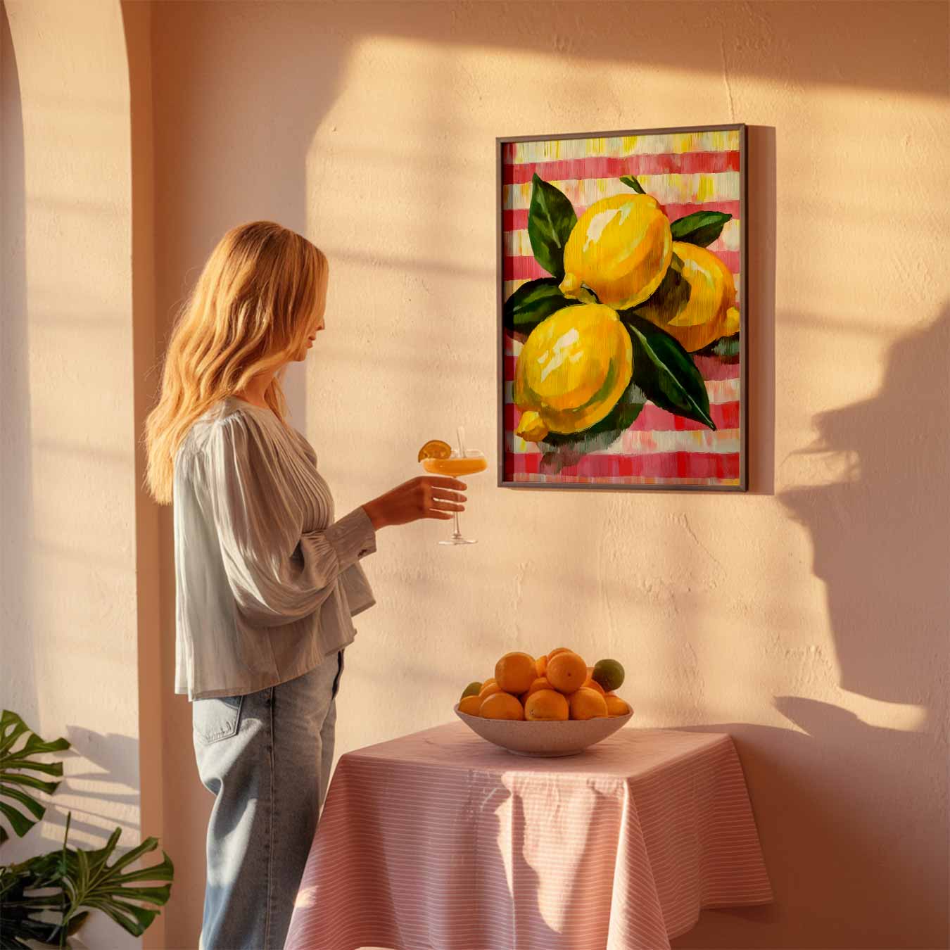 Zomerse Citroen Schilderij Poster-WallArtistic